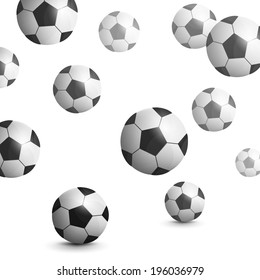 Vector Illustration of a Background with Soccer Balls