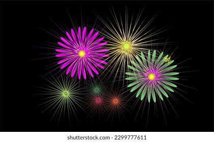 Vector Illustration background, space black background, abstract of concentrated radiation. Comic illustration of a planet with colors