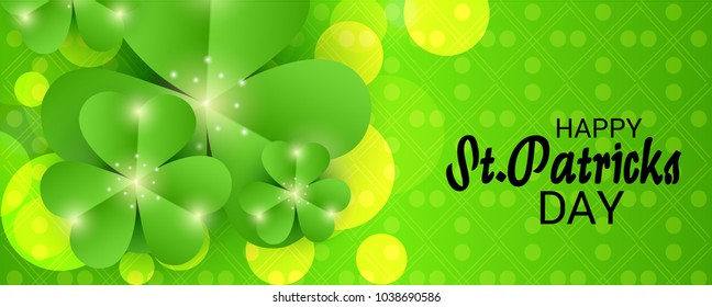 Vector illustration of a Background for St. Patricks Day with Clover.