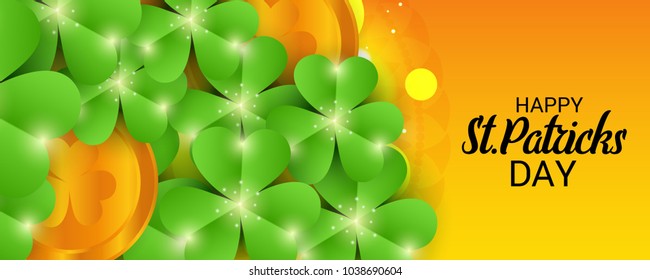 Vector illustration of a Background for St. Patricks Day with Clover.