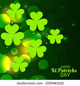 Vector illustration of a Background for St. Patricks Day with Clover.