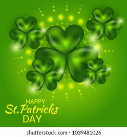 Vector illustration of a Background for St. Patricks Day with Clover.