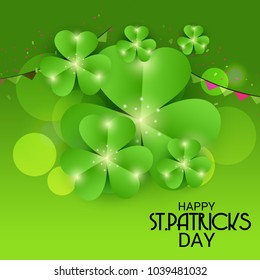 Vector illustration of a Background for St. Patricks Day with Clover.