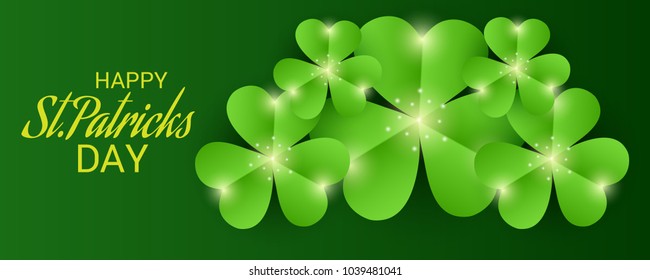 Vector illustration of a Background for St. Patricks Day with Clover.