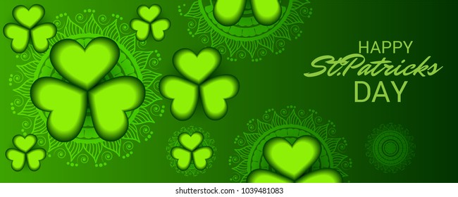 Vector illustration of a Background for St. Patricks Day with Clover.