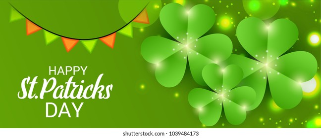 Vector illustration of a Background for St. Patricks Day with Clover.