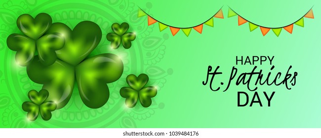 Vector illustration of a Background for St. Patricks Day with Clover.