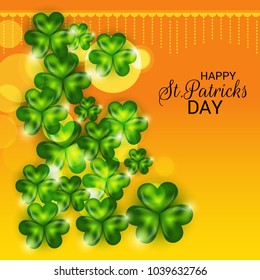 Vector illustration of a Background for St. Patricks Day with Clover.