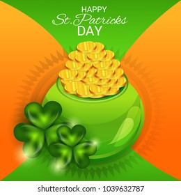 Vector illustration of a Background for St. Patricks Day with Clover.