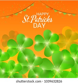 Vector illustration of a Background for St. Patricks Day with Clover.