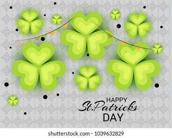 Vector illustration of a Background for St. Patricks Day with Clover.