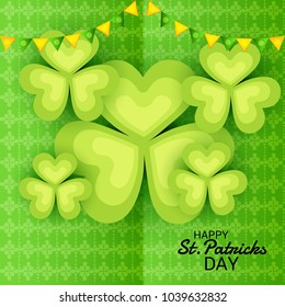 Vector illustration of a Background for St. Patricks Day with Clover.