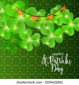 Vector illustration of a Background for St. Patricks Day with Clover.