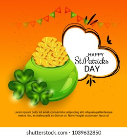 Vector illustration of a Background for St. Patricks Day with Clover.