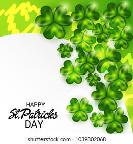 Vector illustration of a Background for St. Patricks Day with Clover.