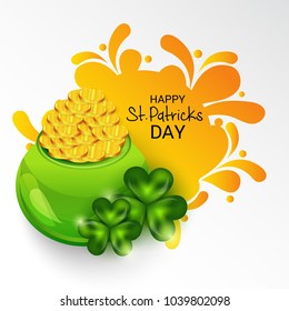 Vector illustration of a Background for St. Patricks Day with Clover.