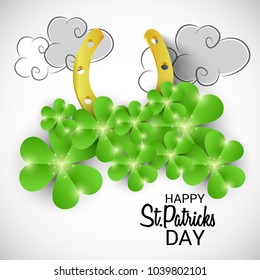 Vector illustration of a Background for St. Patricks Day with Clover.