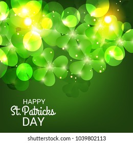 Vector illustration of a Background for St. Patricks Day with Clover.