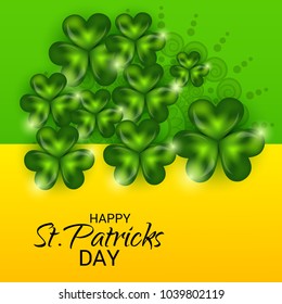Vector illustration of a Background for St. Patricks Day with Clover.