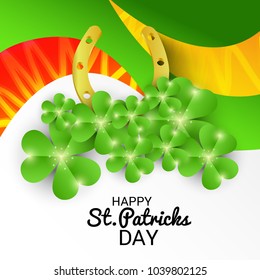 Vector illustration of a Background for St. Patricks Day with Clover.