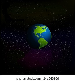 vector illustration background of a starry sky with the planet