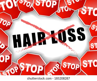 Vector illustration background for stop hair loss concept