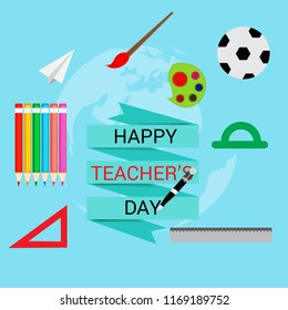 Vector illustration of a background with stylish text for Happy Teacher's Day.