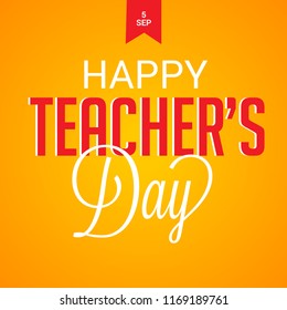 Vector illustration of a background with stylish text for Happy Teacher's Day.