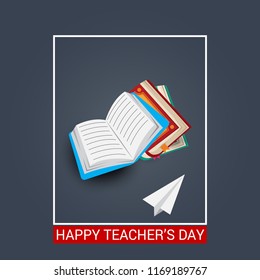 Vector illustration of a background with stylish text for Happy Teacher's Day.