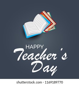 Vector illustration of a background with stylish text for Happy Teacher's Day.