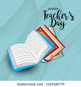 Vector illustration of a background with stylish text for Happy Teacher's Day.