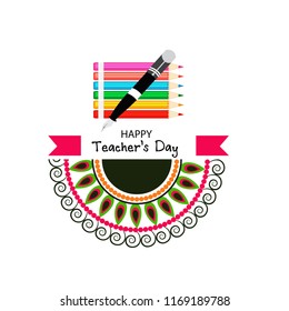 Vector illustration of a background with stylish text for Happy Teacher's Day.