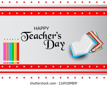 Vector illustration of a background with stylish text for Happy Teacher's Day.