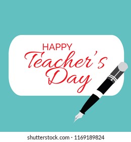 Vector illustration of a background with stylish text for Happy Teacher's Day.