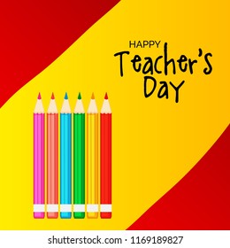 Vector illustration of a background with stylish text for Happy Teacher's Day.