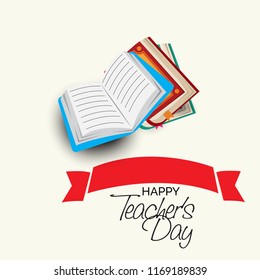 Vector illustration of a background with stylish text for Happy Teacher's Day.