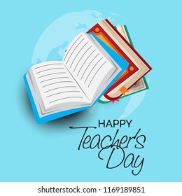 Vector illustration of a background with stylish text for Happy Teacher's Day.