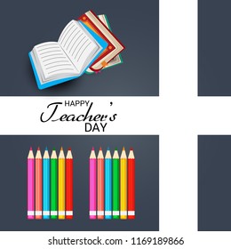 Vector illustration of a background with stylish text for Happy Teacher's Day.