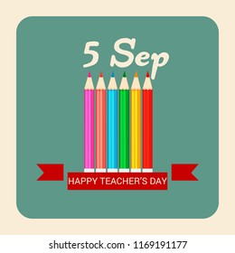 Vector illustration of background with stylish text for Happy Teacher's Day.