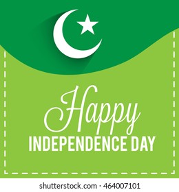Vector illustration of a background with stylish text for Pakistan Independence Day.