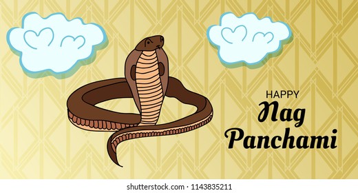 Vector illustration of a Background for Subh Nag Panchami ,mahashivaratri Poster.