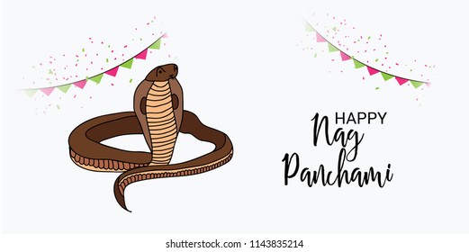 Vector illustration of a Background for Subh Nag Panchami ,mahashivaratri Poster.
