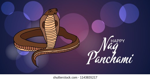 Vector illustration of a Background for Subh Nag Panchami ,mahashivaratri Poster.