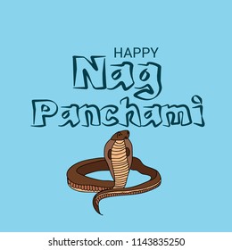 Vector illustration of a Background for Subh Nag Panchami ,mahashivaratri Poster.