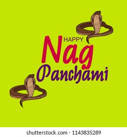 Vector illustration of a Background for Subh Nag Panchami ,mahashivaratri Poster.