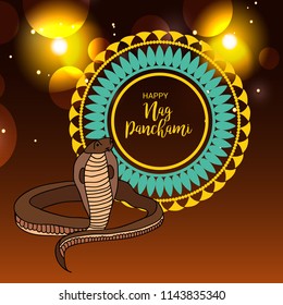 Vector illustration of a Background for Subh Nag Panchami ,mahashivaratri Poster.