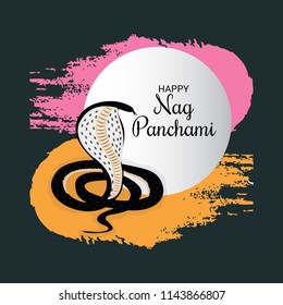 Vector illustration of a Background for Subh Nag Panchami ,mahashivaratri Poster.