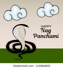 Vector illustration of a Background for Subh Nag Panchami ,mahashivaratri Poster.