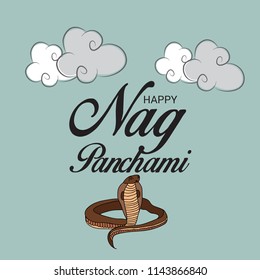 Vector illustration of a Background for Subh Nag Panchami ,mahashivaratri Poster.