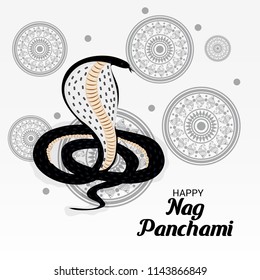 Vector illustration of a Background for Subh Nag Panchami ,mahashivaratri Poster.